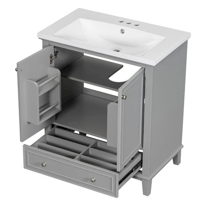 Bathroom Cabinet with Doors and Drawer
