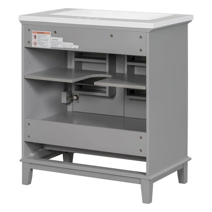 Bathroom Cabinet with Doors and Drawer