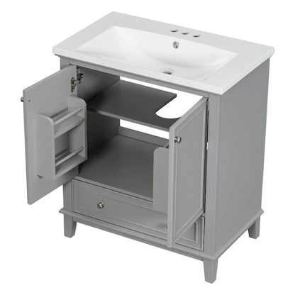 Bathroom Cabinet with Doors and Drawer