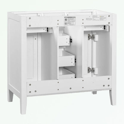 Bathroom Vanity with Ceramic Basin, Two Cabinets and Five Drawers