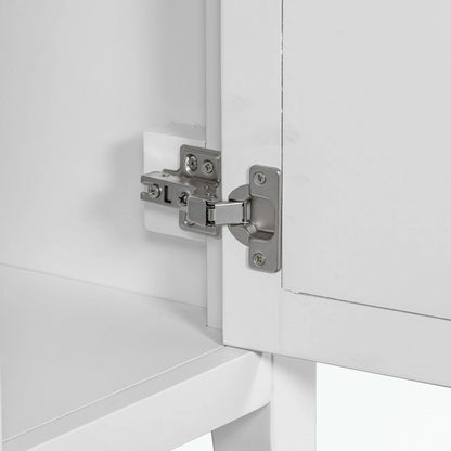 Bathroom Vanity with Ceramic Basin, Two Cabinets and Five Drawers