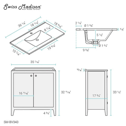 Pur 16.5 Square Wall-Mount Bathroom Sink - Brown