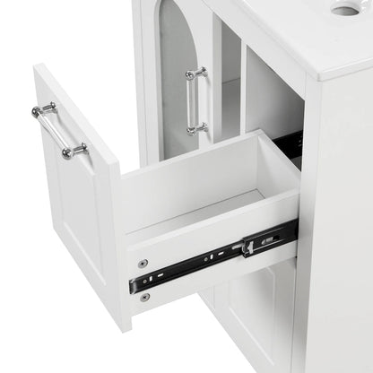 Bathroom Vanity Cabinet with Two Drawers and Door