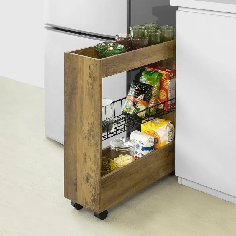 Haotian BZR46-W, Freestanding Bathroom Cabinet with 3-tier Shelf