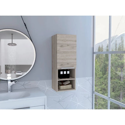 Mila Bathroom Cabinet, Two Interior Shelves, Two External Shelves, Single Door Cabinet