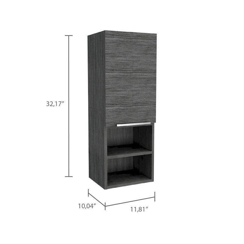 Mila Bathroom Cabinet, Two Interior Shelves, Two External Shelves, Single Door Cabinet