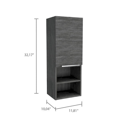 Mila Bathroom Cabinet, Two Interior Shelves, Two External Shelves, Single Door Cabinet