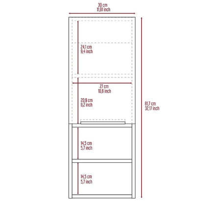 Mila Bathroom Cabinet, Two Interior Shelves, Two External Shelves, Single Door Cabinet
