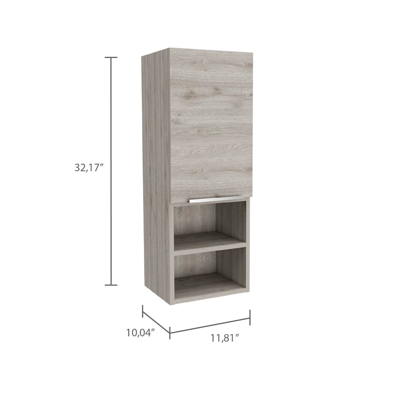 Mila Bathroom Cabinet, Two Interior Shelves, Two External Shelves, Single Door Cabinet