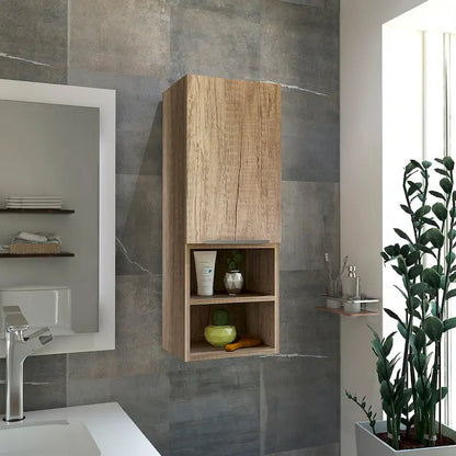 Mila Bathroom Cabinet, Two Interior Shelves, Two External Shelves, Single Door Cabinet