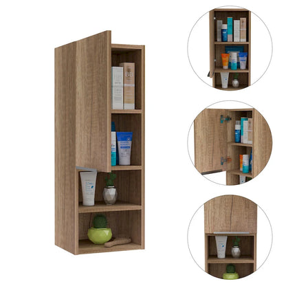 Mila Bathroom Cabinet, Two Interior Shelves, Two External Shelves, Single Door Cabinet
