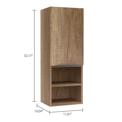 Mila Bathroom Cabinet, Two Interior Shelves, Two External Shelves, Single Door Cabinet
