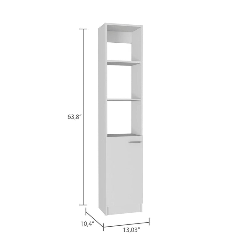 Bathroom Linen Cabinet with 3 Shelves,Single Door