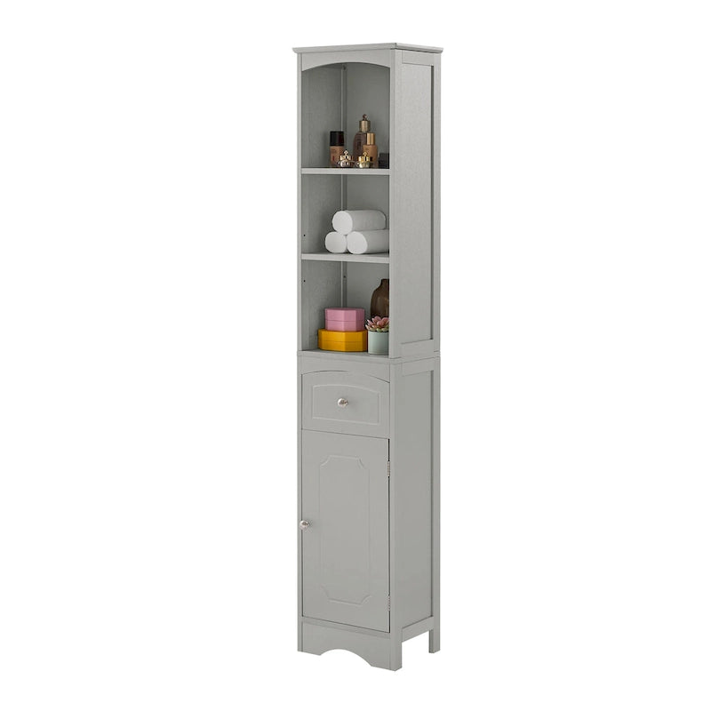 Tall Bathroom Cabinet,Freestanding Storage Cabinet with Drawer,MDF Board,Adjustable Shelf