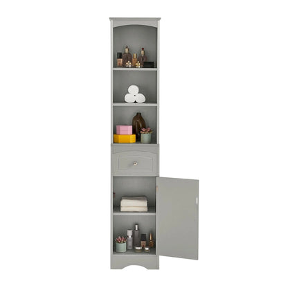 Tall Bathroom Cabinet,Freestanding Storage Cabinet with Drawer,MDF Board,Adjustable Shelf