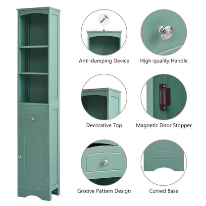 Tall Bathroom Cabinet,Freestanding Storage Cabinet with Drawer,MDF Board,Adjustable Shelf