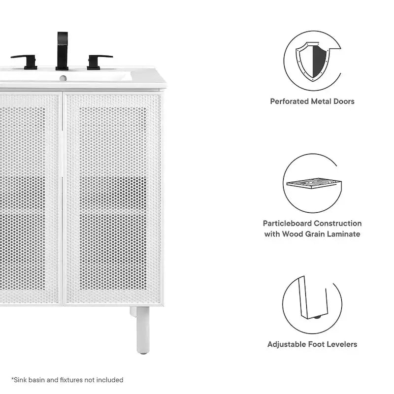 Calla 24 Perforated Metal Bathroom Vanity Cabinet (Sink Basin Not Included)
