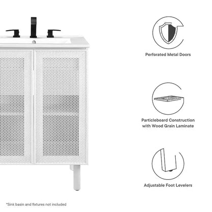 Calla 24 Perforated Metal Bathroom Vanity Cabinet (Sink Basin Not Included)