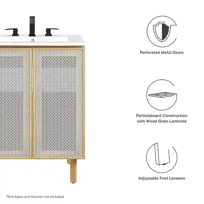 Calla 24 Perforated Metal Bathroom Vanity Cabinet (Sink Basin Not Included)