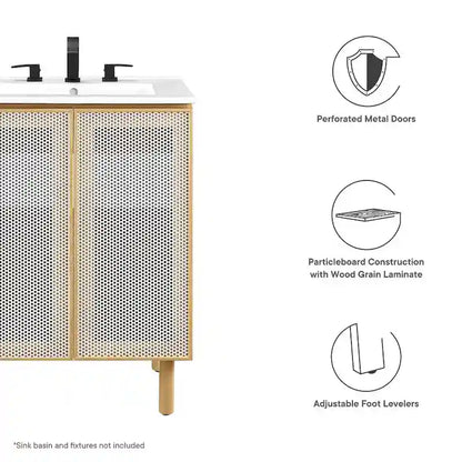 Calla 24 Perforated Metal Bathroom Vanity Cabinet (Sink Basin Not Included)