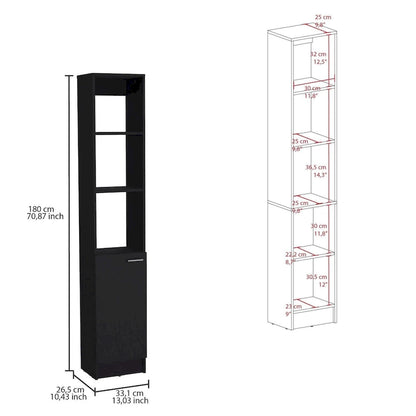 Parks Linen Bathroom Storage Cabinet with 6 Shelves