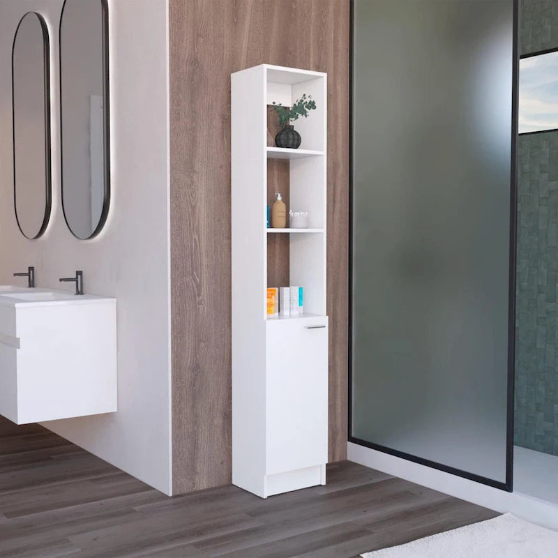 Parks Linen Bathroom Storage Cabinet with 6 Shelves
