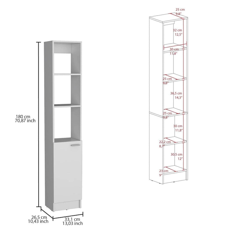 Parks Linen Bathroom Storage Cabinet with 6 Shelves