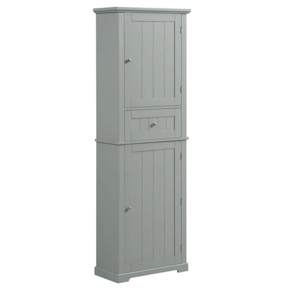 Tall Bathroom Storage Cabinet Freestanding Storage Cabinet with Drawer and Adjustable Shelf MDF Board with Painted Finish