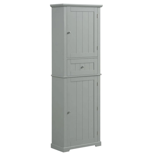 Tall Bathroom Storage Cabinet Freestanding Storage Cabinet with Drawer and Adjustable Shelf MDF Board with Painted Finish