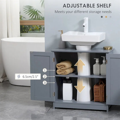 Bathroom Vanity Cabinet with 2 Doors and Adjustable Shelf (No Sink)