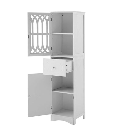 64 Wood 2-door Bathroom Cabinet with Adjustable Shelves