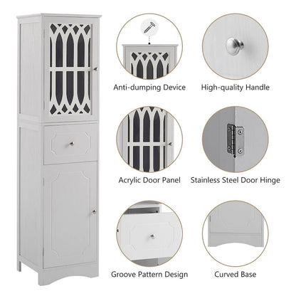 64 Wood 2-door Bathroom Cabinet with Adjustable Shelves
