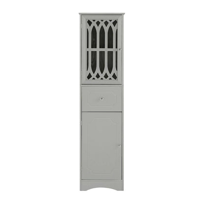 64 Wood 2-door Bathroom Cabinet with Adjustable Shelves