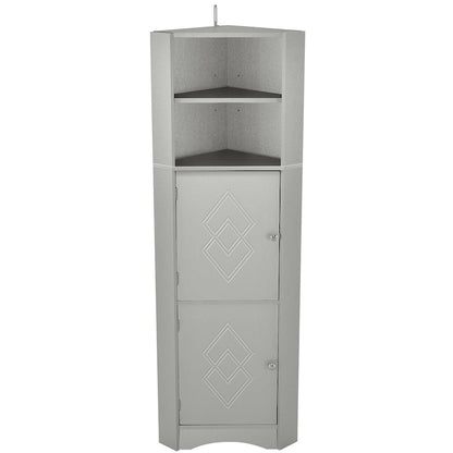61 H Bathroom Cabinet,Narrow Toilet Organizer Side Corner Storage Tall Corner Cabinet