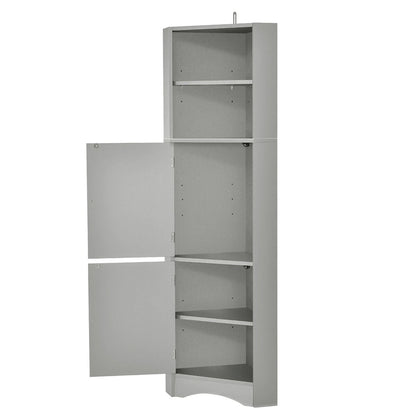 61 H Bathroom Cabinet,Narrow Toilet Organizer Side Corner Storage Tall Corner Cabinet