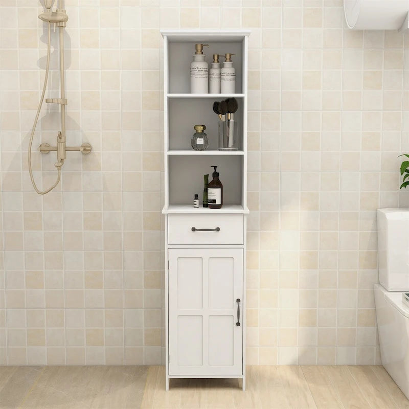 Floor Standing Cabinet with 2 Doors and 1 Drawer - White