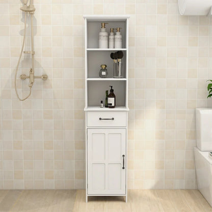 Floor Standing Cabinet with 2 Doors and 1 Drawer - White