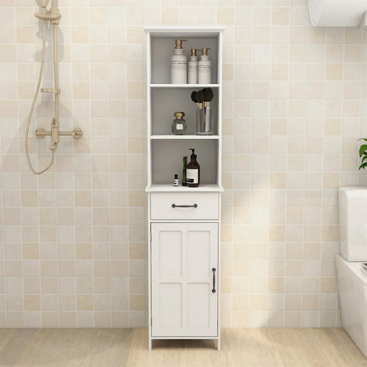 Floor Standing Cabinet with 2 Doors and 1 Drawer - White