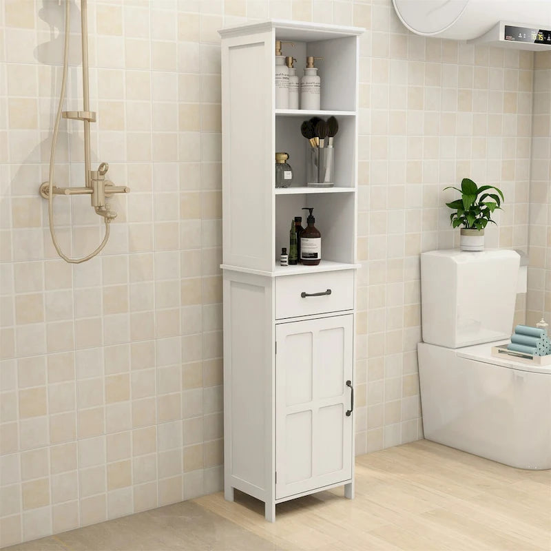 Floor Standing Cabinet with 2 Doors and 1 Drawer - White