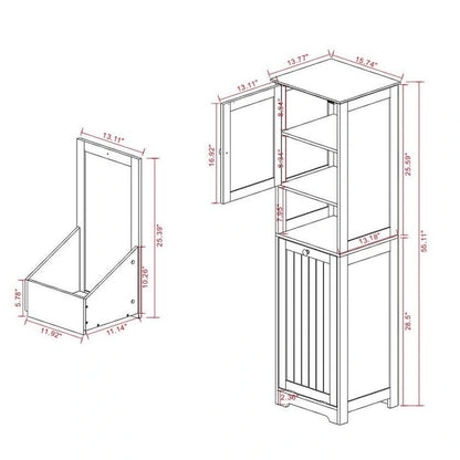 One-Compartment One-Door Tilt-Out Laundry Sorter Cabinet - White