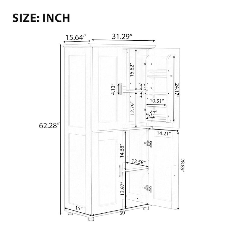 Bathroom Floor Storage Cabinet,Storage Unit,Freestanding Cabinet