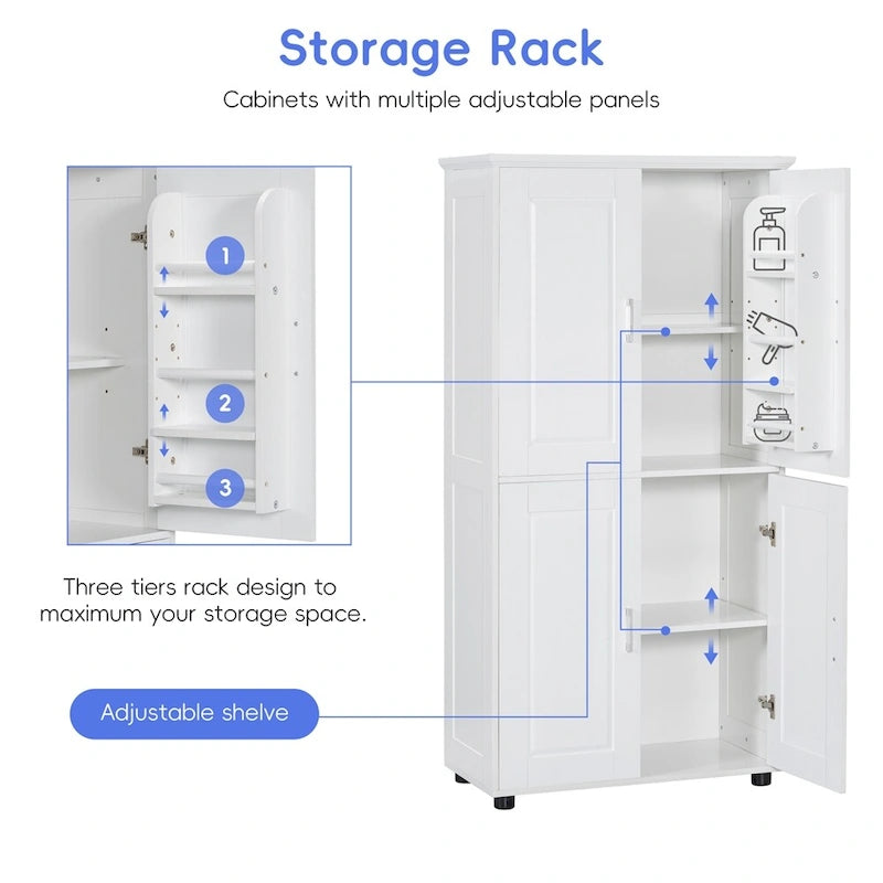 Bathroom Floor Storage Cabinet,Storage Unit,Freestanding Cabinet