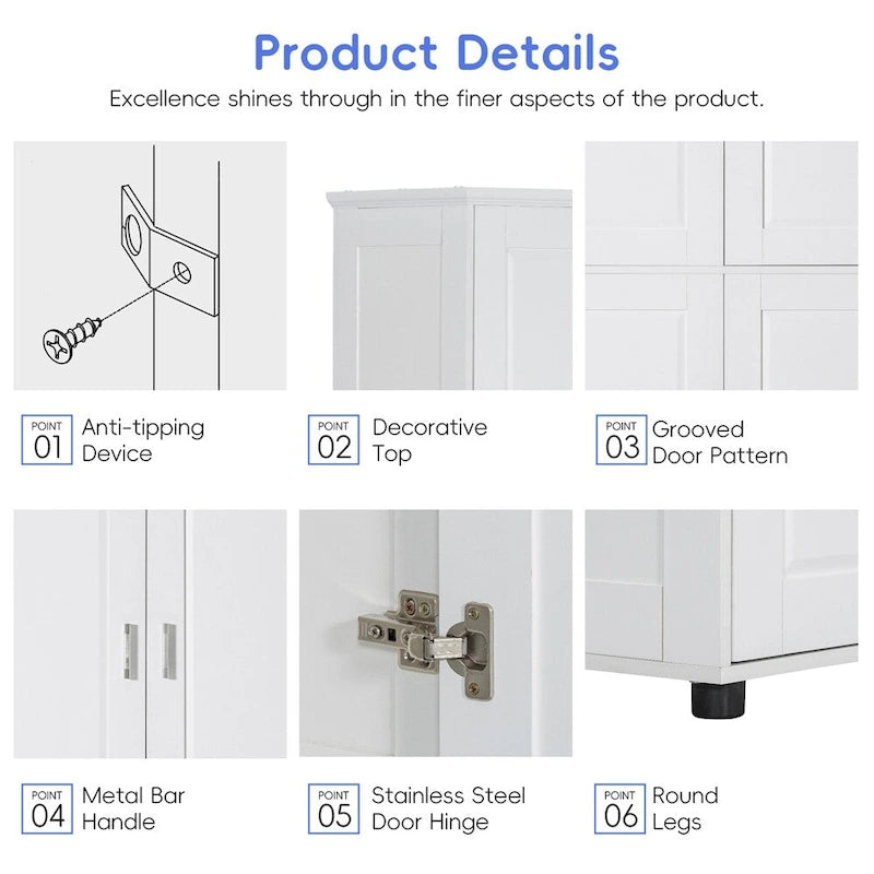 Bathroom Floor Storage Cabinet,Storage Unit,Freestanding Cabinet