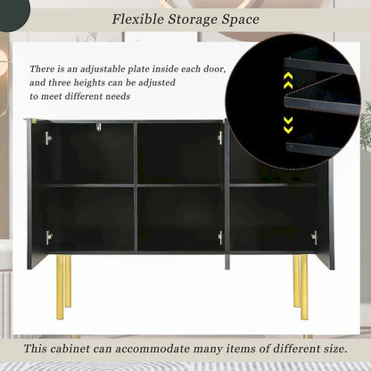 Luxury Style Sideboard with Gold Metal Legs