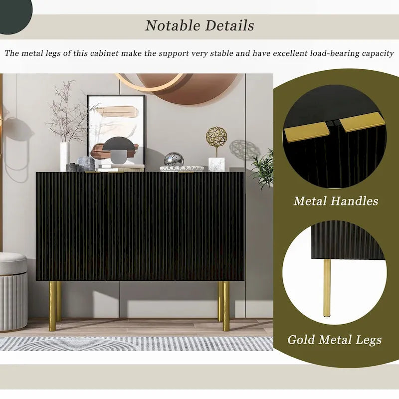 Luxury Style Sideboard with Gold Metal Legs