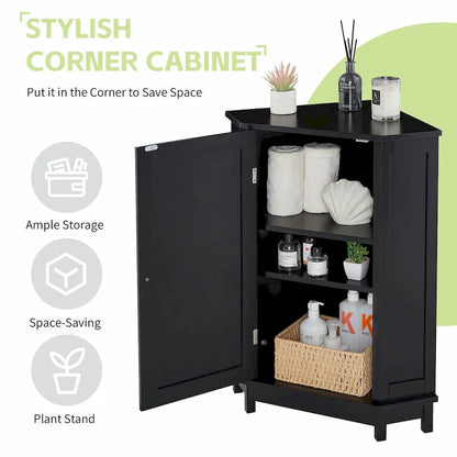 Triangle Corner Bathroom Storage Cabinet with Adjustable Shelf
