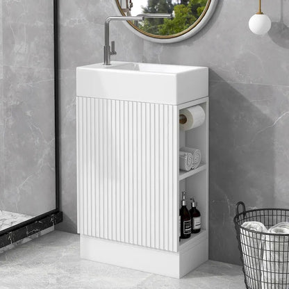 Bathroom Vanity Cabinet with Two-tier Shelf