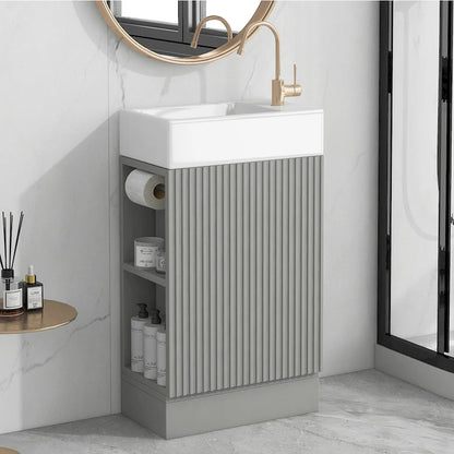 Bathroom Vanity Cabinet with Two-tier Shelf