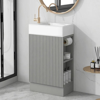 Bathroom Vanity Cabinet with Two-tier Shelf