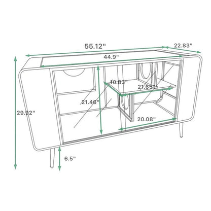 55.12 Spacious Cat House with Tempered Glass for Living Room